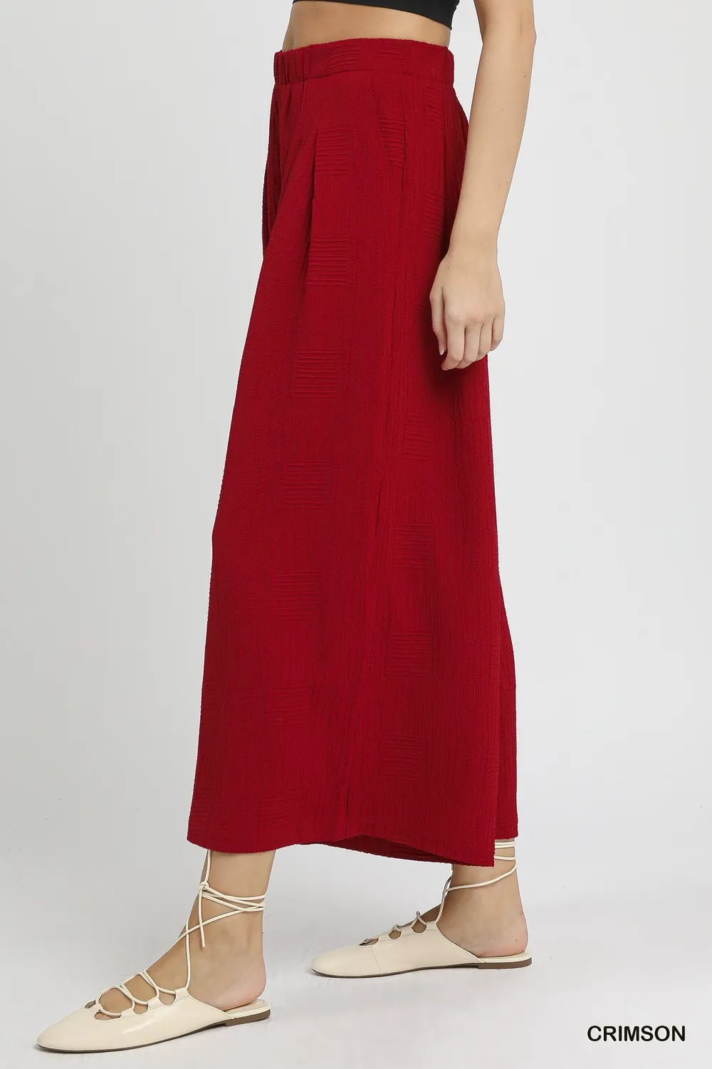 Elastic Waist Wide Leg Pants, image 4