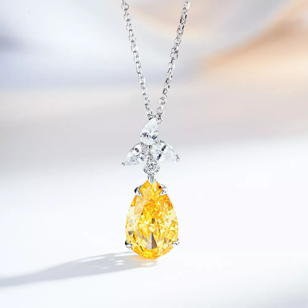 925 Sterling Silver Zircon Teardrop Necklace, image 4