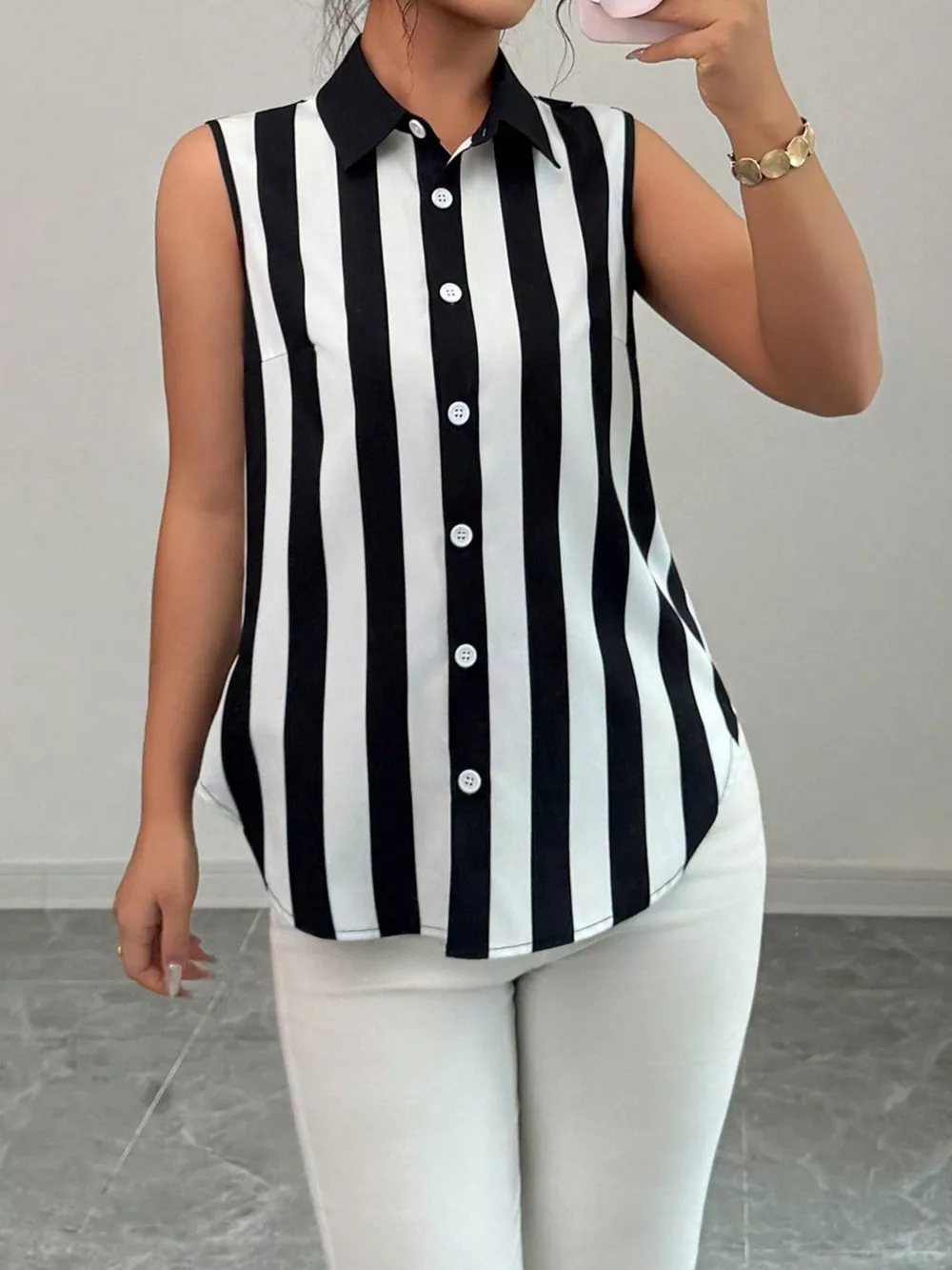 Button Up Sleeveless Shirt, image 9