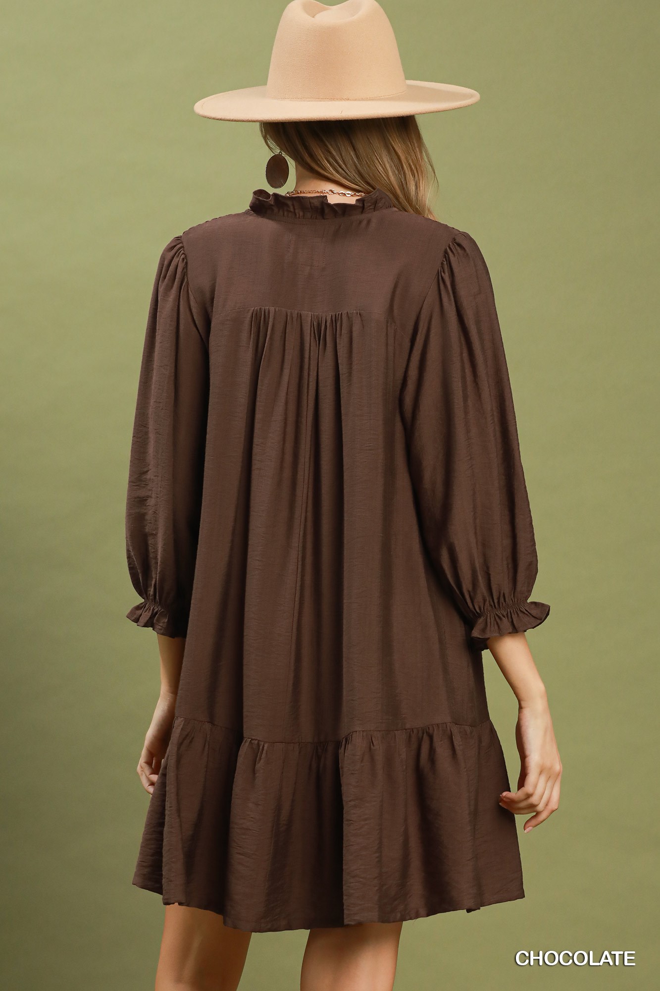 Smocked Ruffle Detail Tiered Mini Dress, image 3