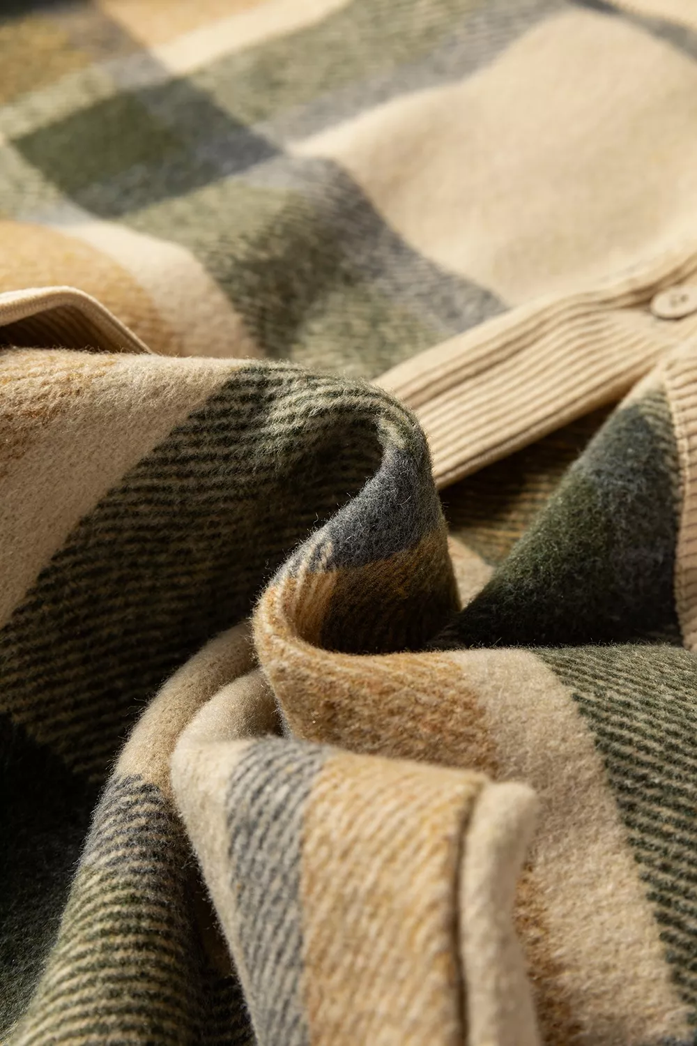 Retro Plaid Corduroy Patchwork Shacket, image 9