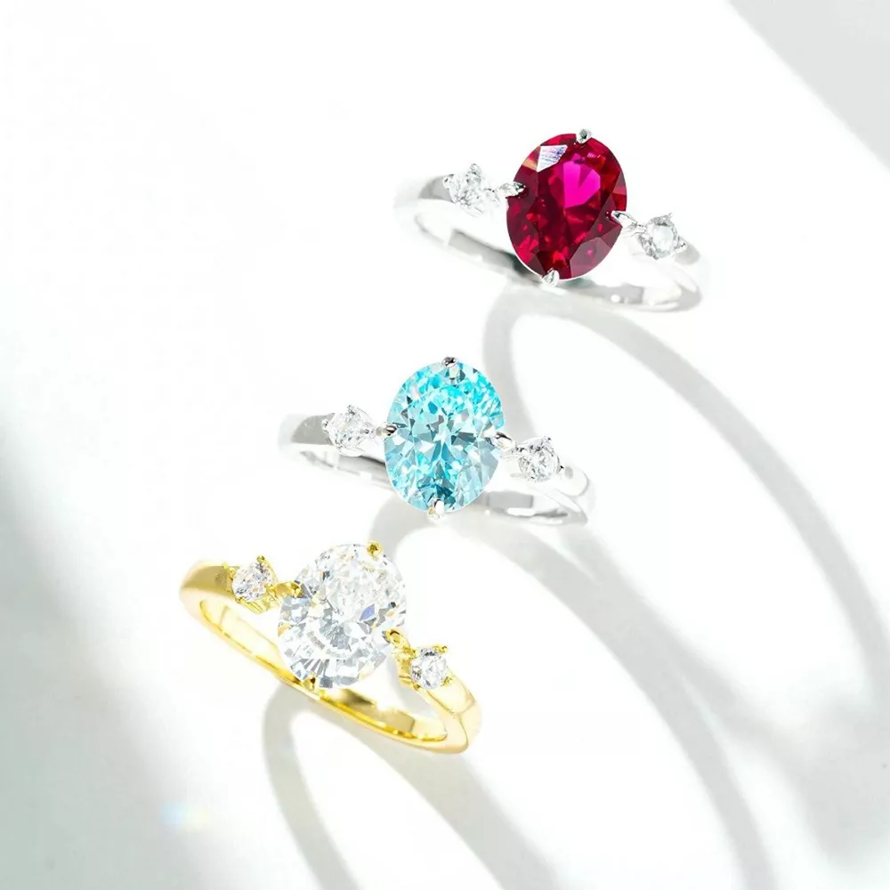 925 Sterling Silver Zircon Oval-Cut Ring, image 2
