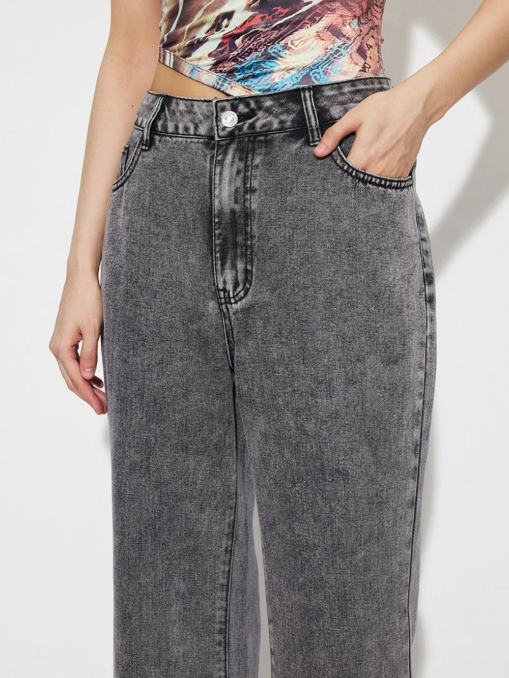 High Waist Bootcut Jeans with Pockets, image 3