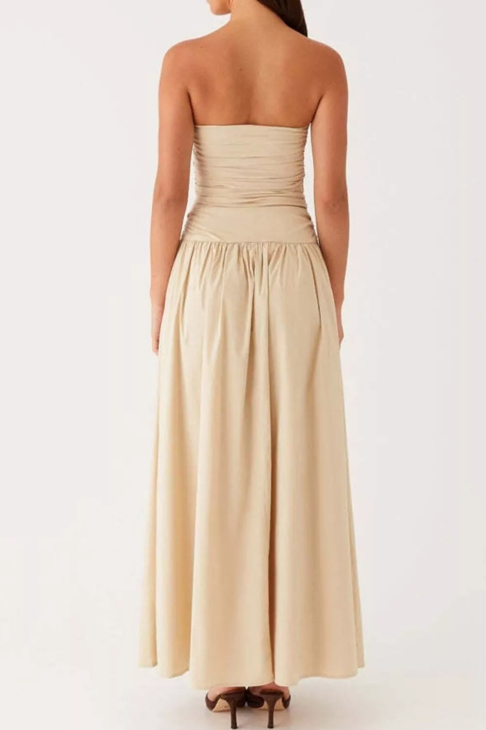 Strapless Ruched Maxi Dress, image 5