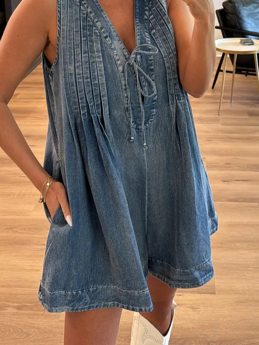 Tied Romper with Pockets, image 14