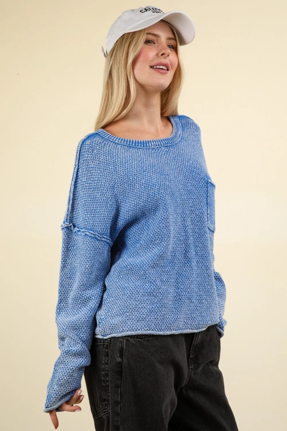 Mineral Washed Exposed Seam Sweater, image 3