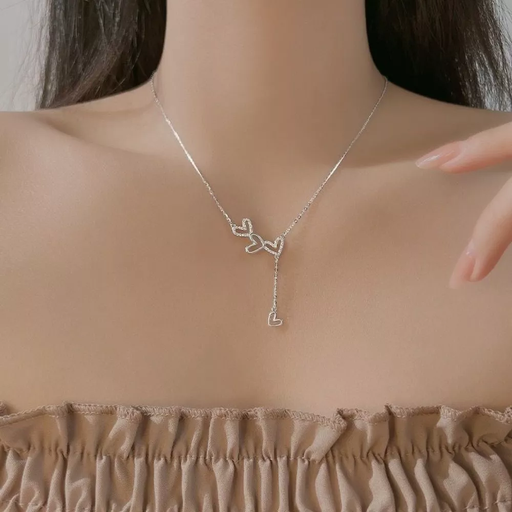 925 Sterling Silver Heart Y-Necklace