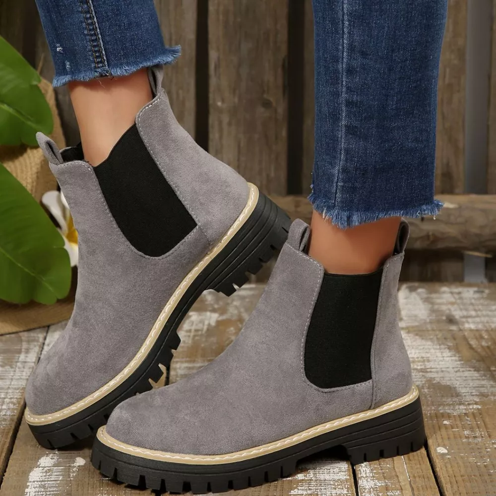 Round Toe Block Heels Boots, image 17