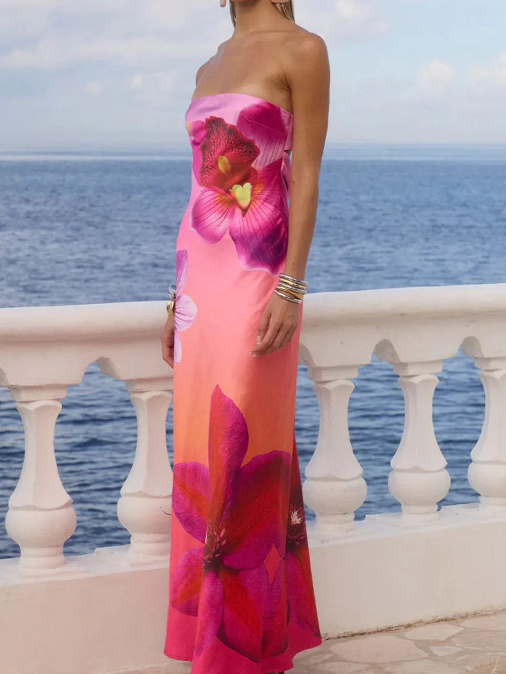 Printed Tube Maxi Dress, image 20