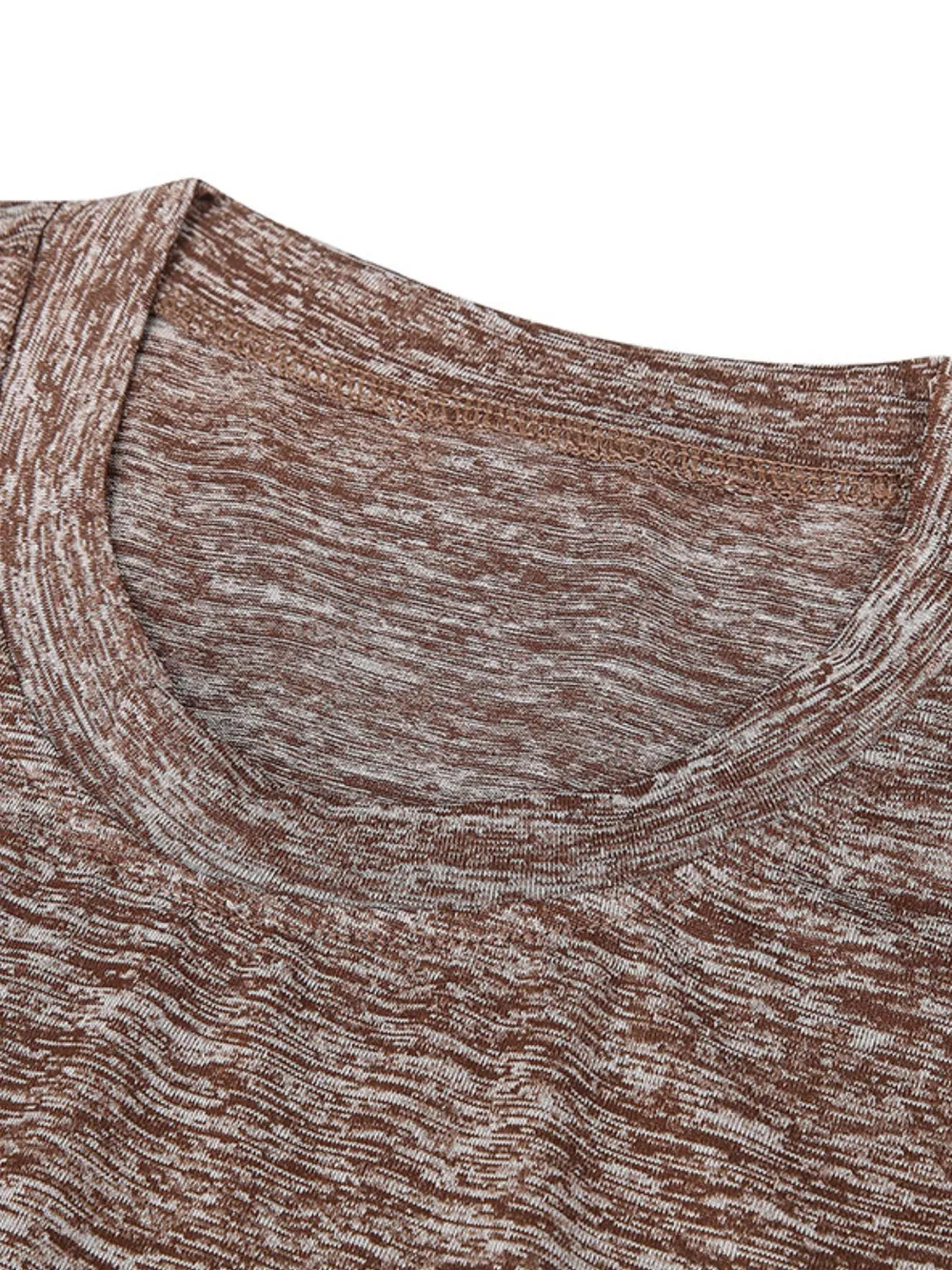 Men's Heathered Casual Round Neck T-Shirt, image 6