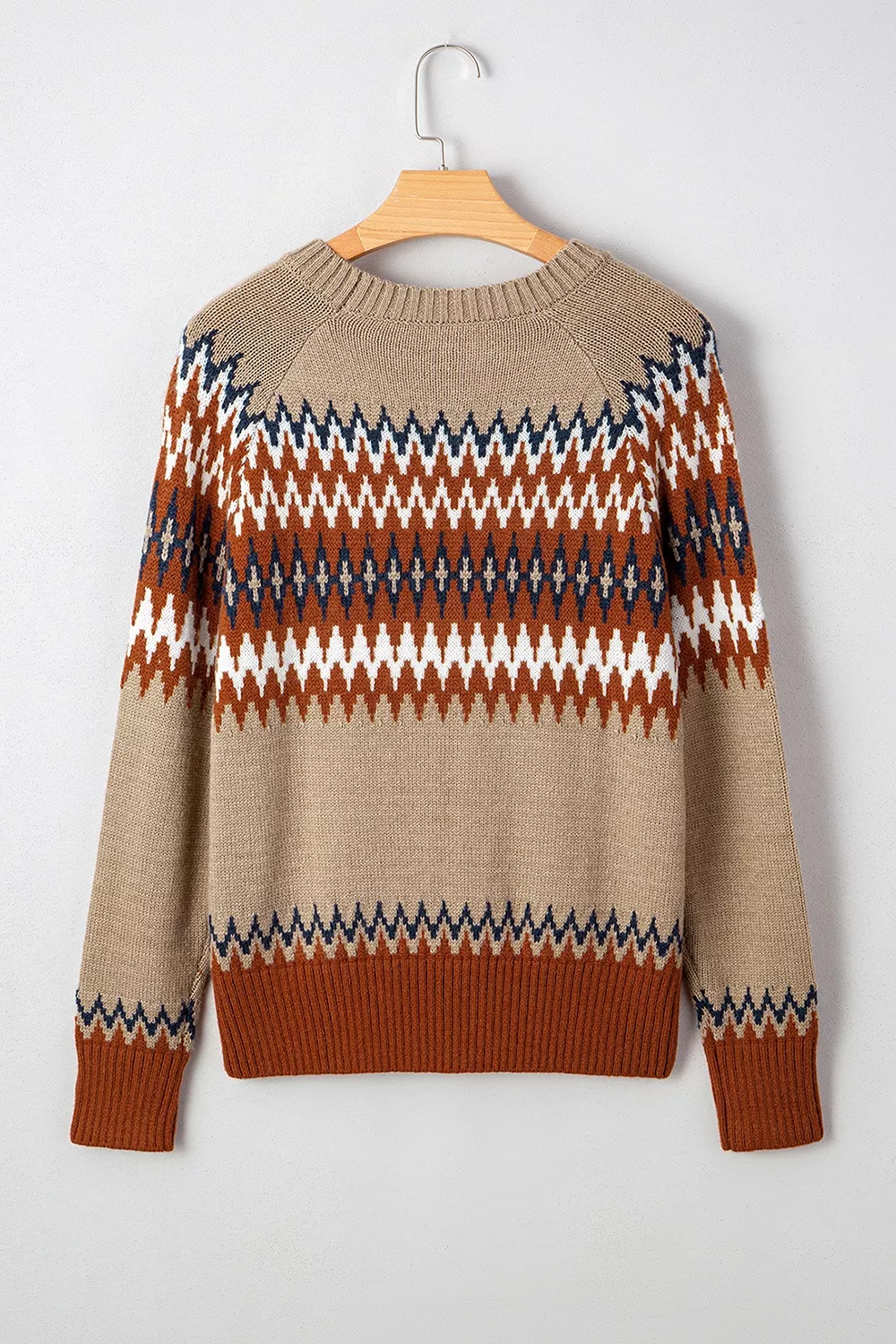 Geometric Pattern Long Sleeve Sweater, image 9