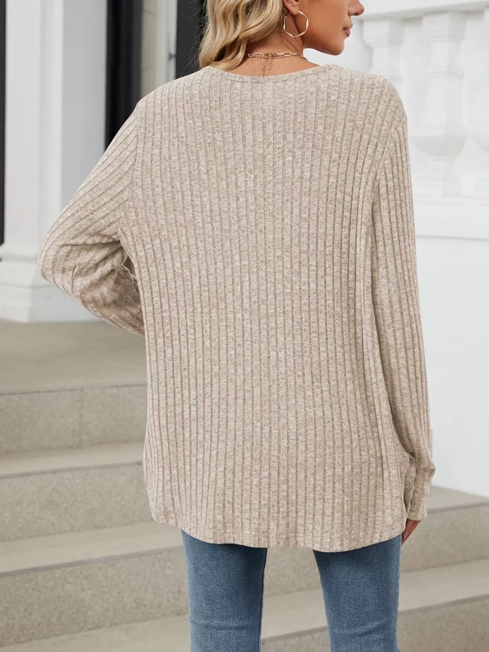 Ribbed Button-Up Cardigan, image 12