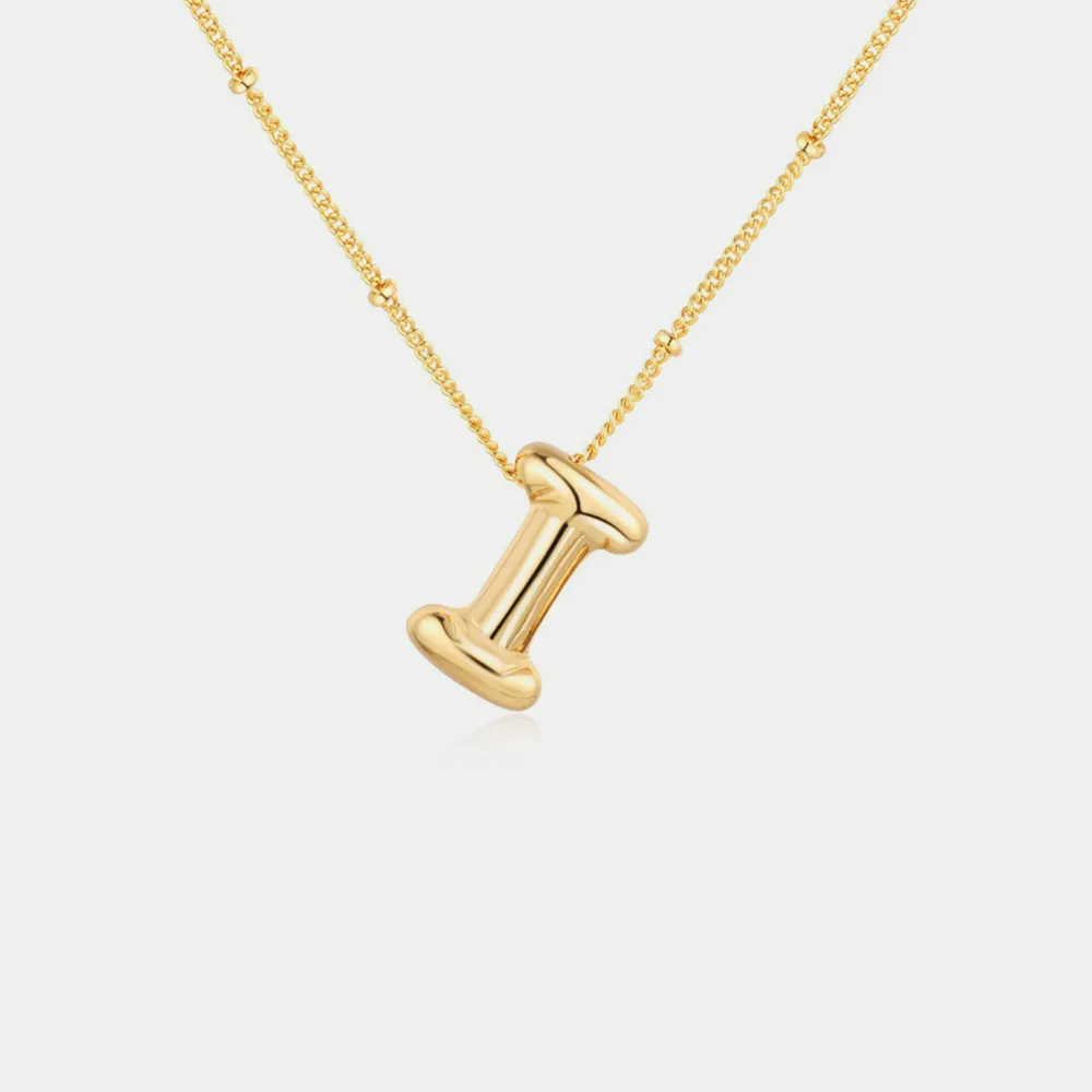 Gold-Plated Bubble Initial Necklace, image 7