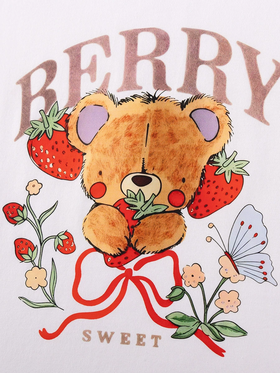 Children's Bear Graphic T-Shirt & Shorts Set, image 3