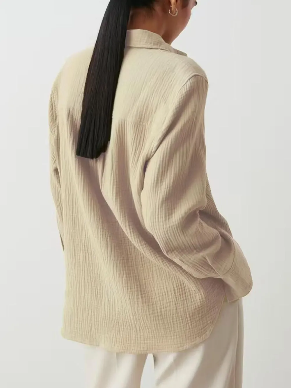 Button Up Long Sleeve Texture Shirt, image 9