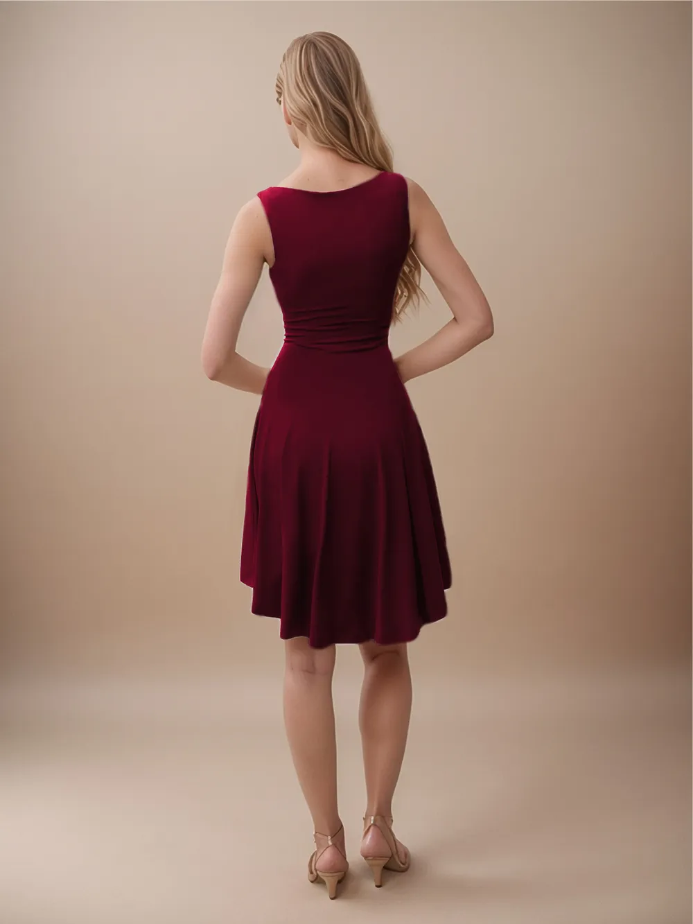 High-Low Round Neck Sleeveless Mini Dress, image 7