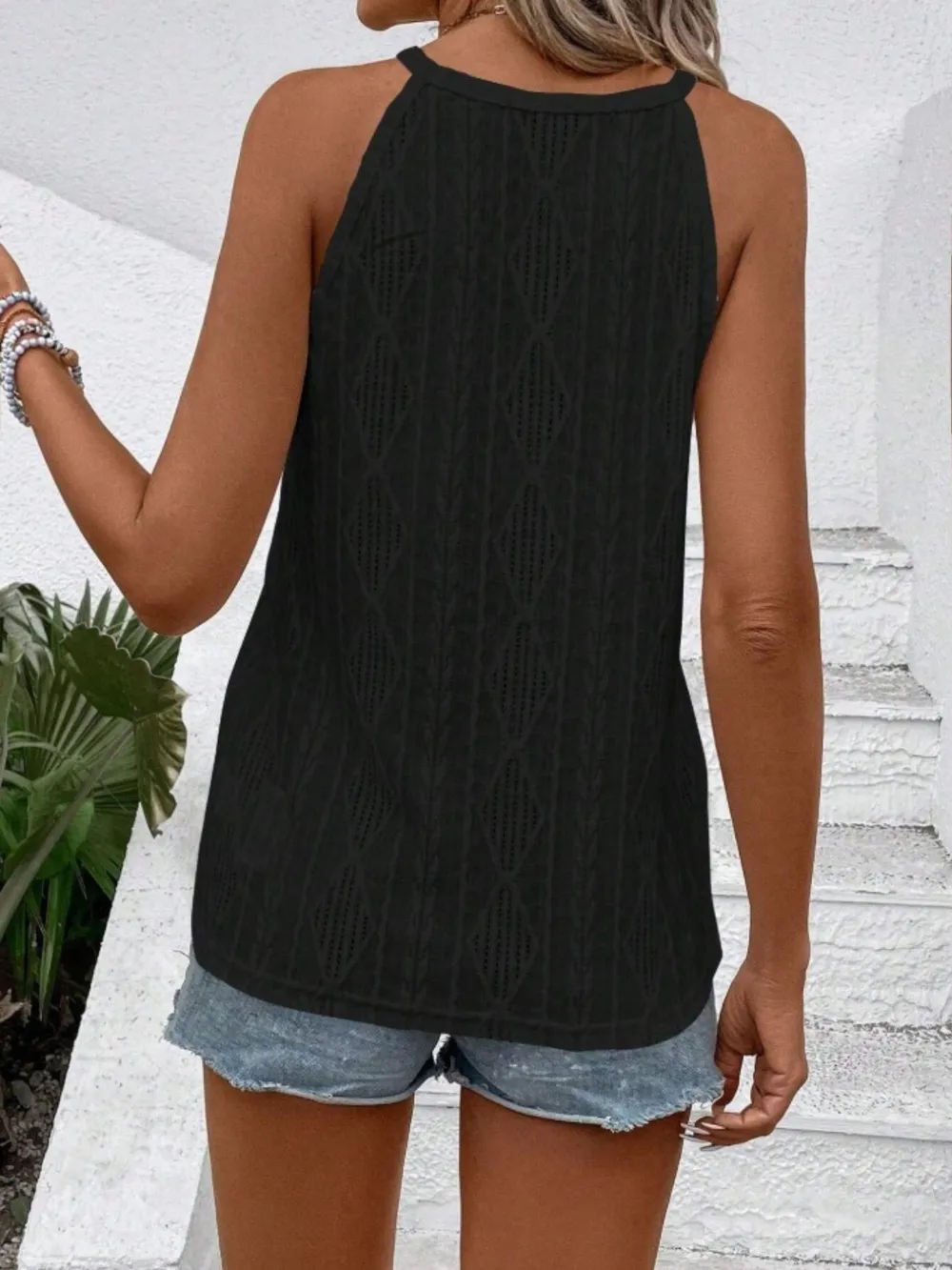Openwork Grecian Neck Tank, image 32