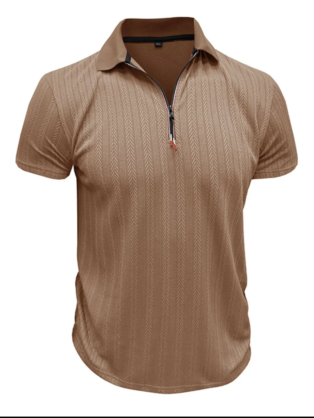 Men's Textured Quarter-Zip Polo Shirt, image 10