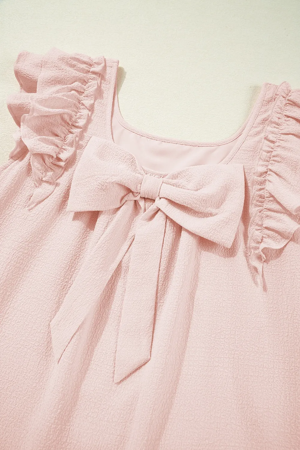Ruffle Sleeve Bow Back Mini Dress, image 8