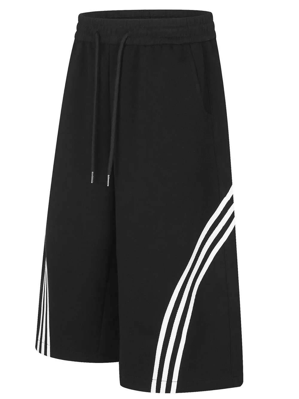 Men's Striped Wide-Leg Cropped Pants, image 6