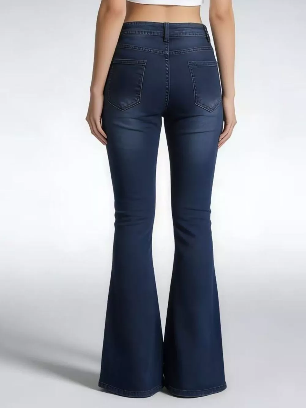 Full Size Vintage Wash High-Waisted Flare Jeans Plus Size, image 13