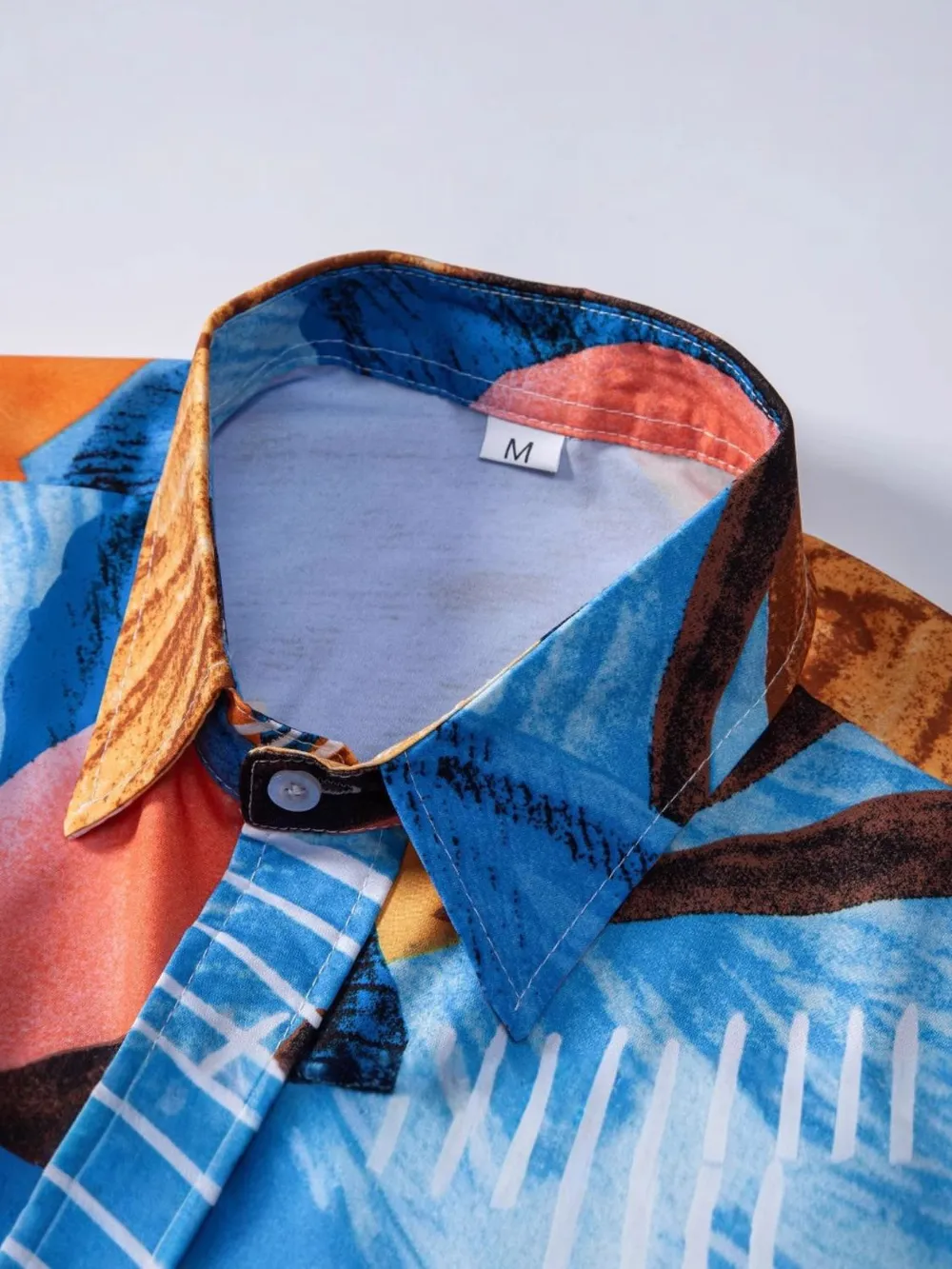 Men's Tropical Print Short Sleeve Button-Up Shirt, image 7