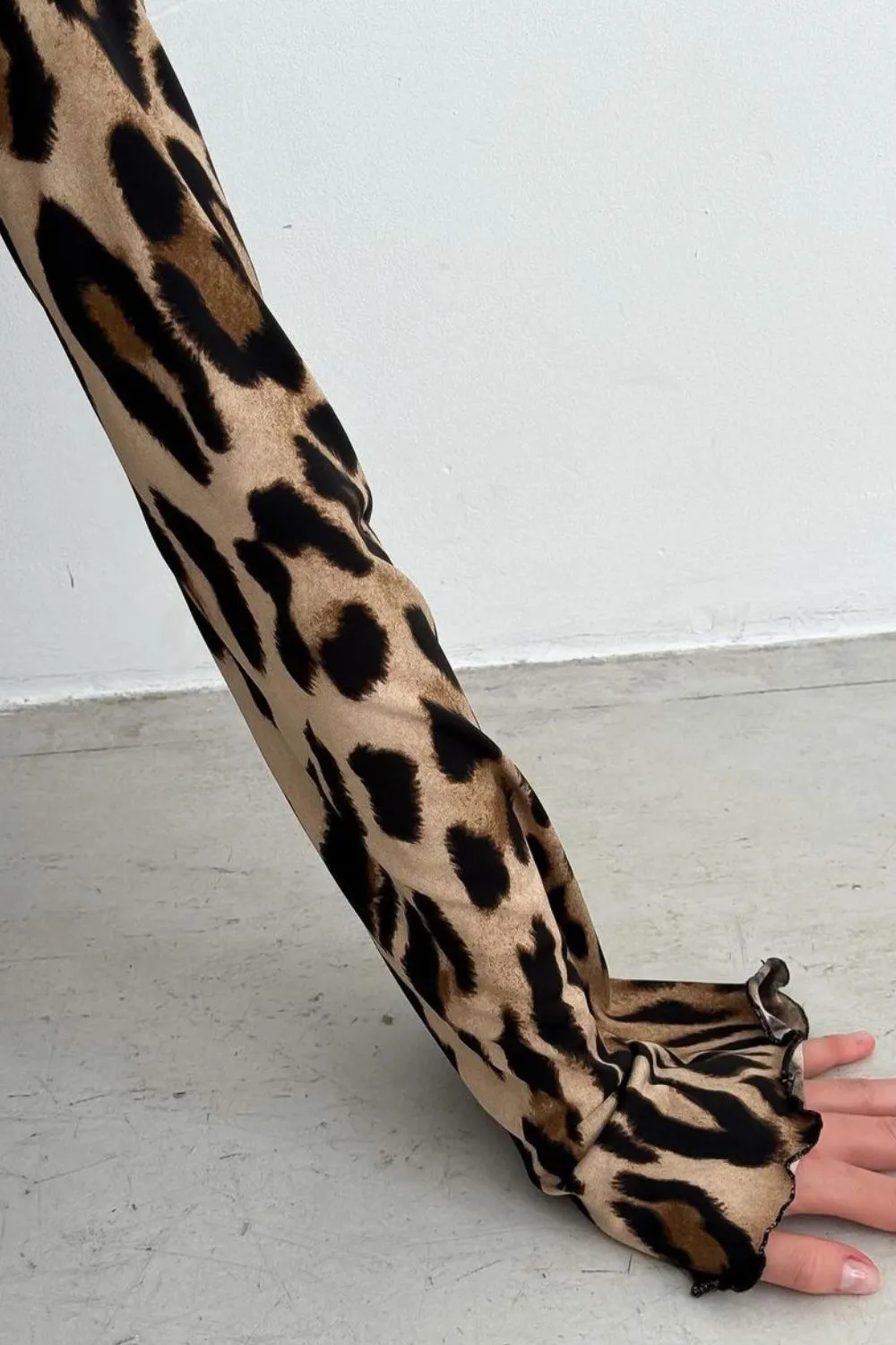 Backless Leopard Long Sleeve Mini Dress, image 7