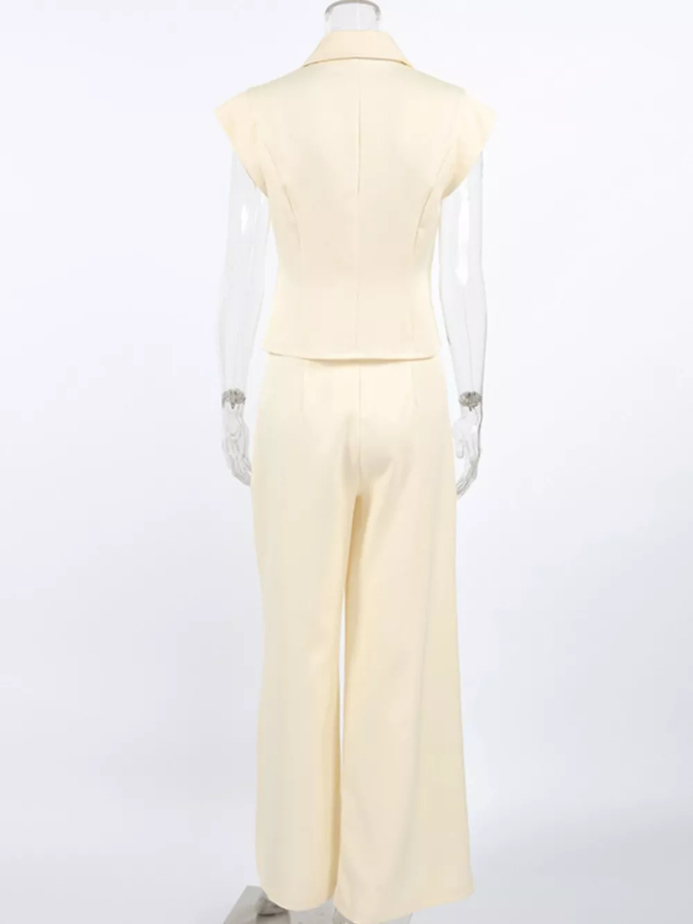 One Button Blazer & Wide Leg Pants Set, image 8