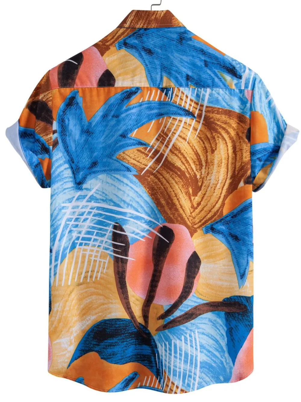 Men's Tropical Print Short Sleeve Button-Up Shirt, image 2