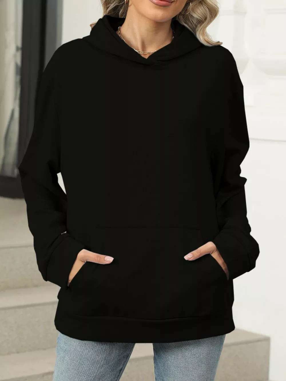 Kangaroo Pocket Long Sleeve Hoodie, image 11