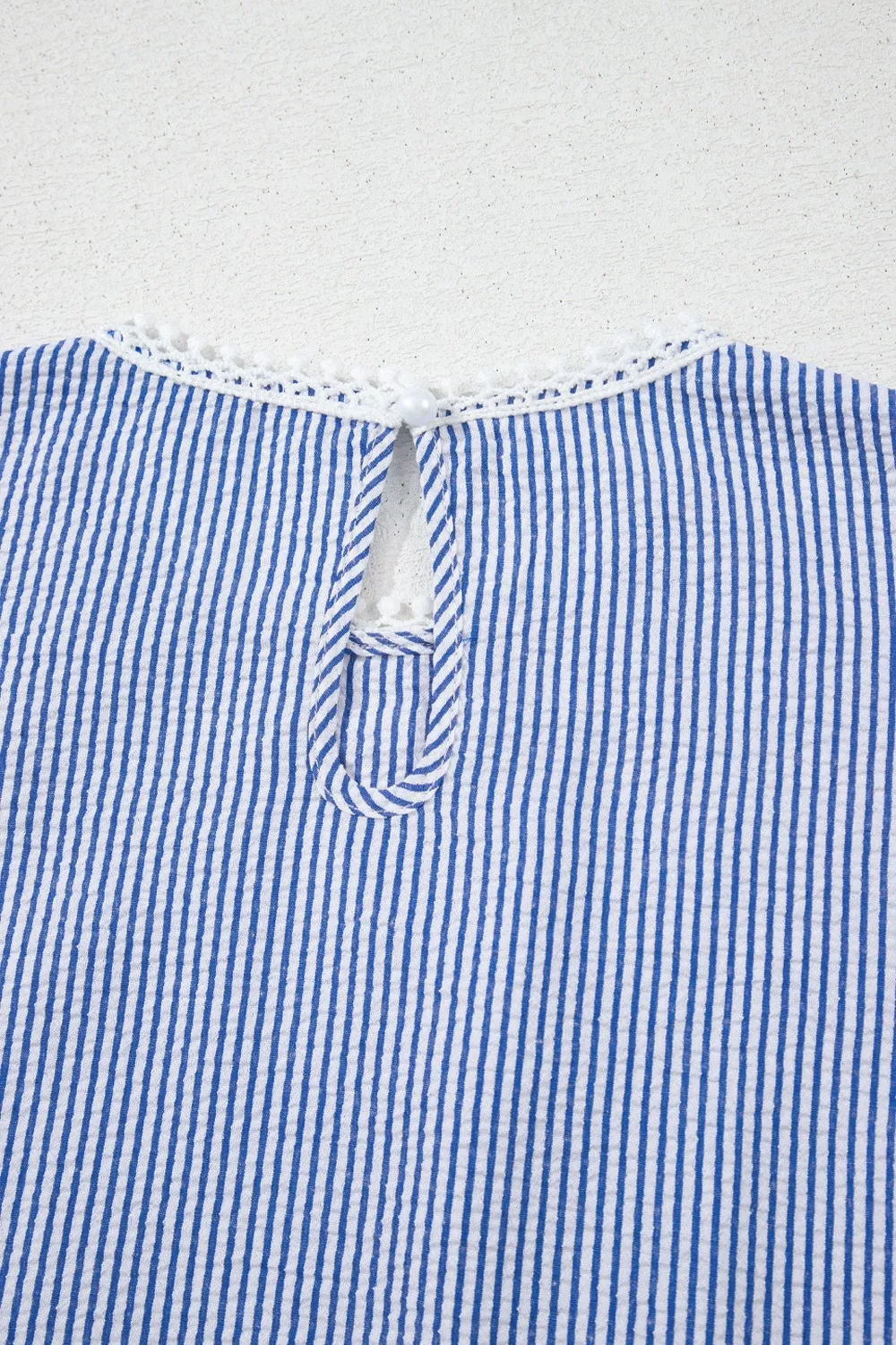 Stripe Lace Patchwork Crew Neck Sleeveless Top, image 4