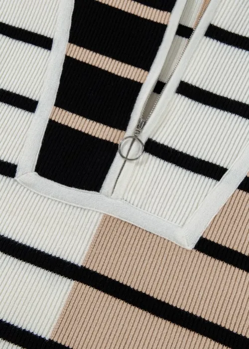 Striped Half Zip Sweater Vest, image 9