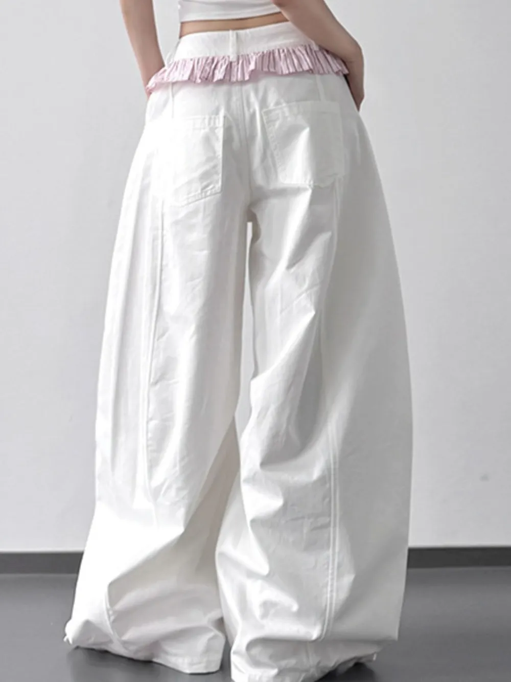 Wide Leg Drawstring Casual Pants, image 6
