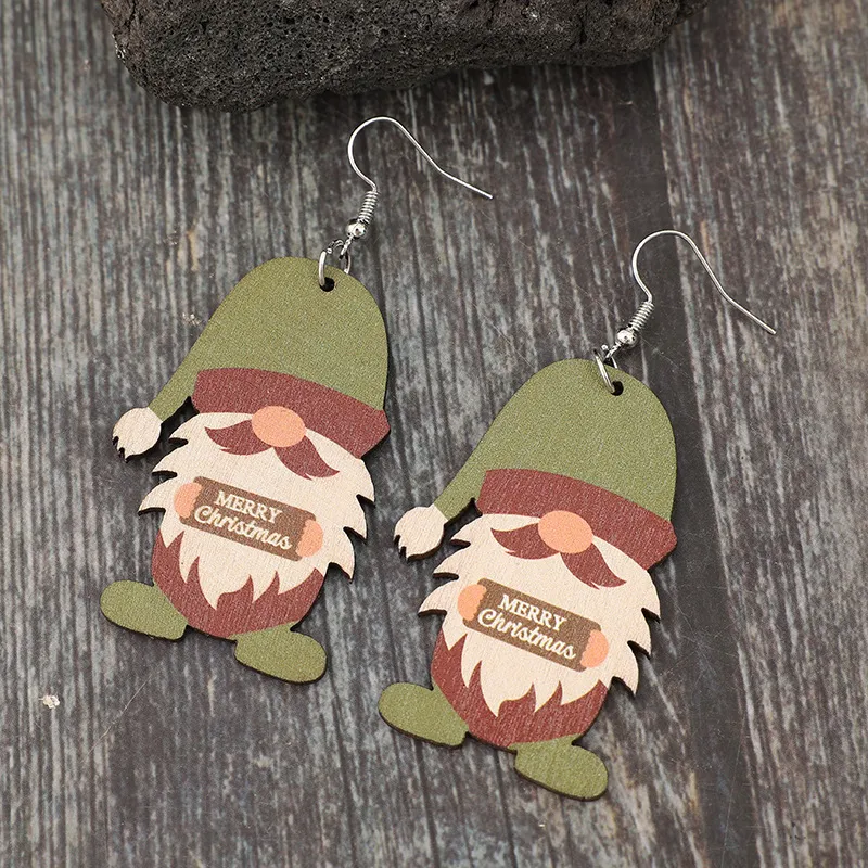 Wooden Gnome Dangle Earrings, image 4