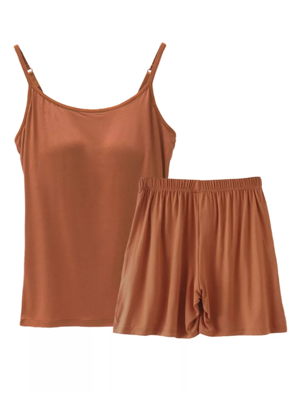 Plus Size Modal Adjustable Strap Padded Cami and Shorts Set, image 12