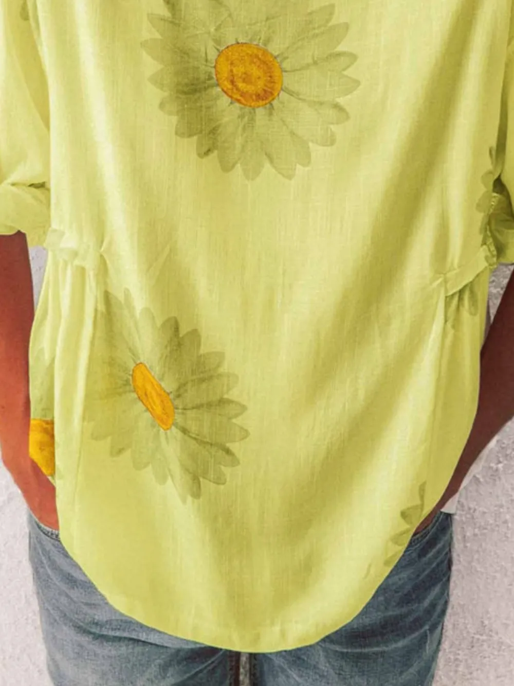 Full Size Flower Round Neck Half Sleeve T-Shirt Plus Size, image 11