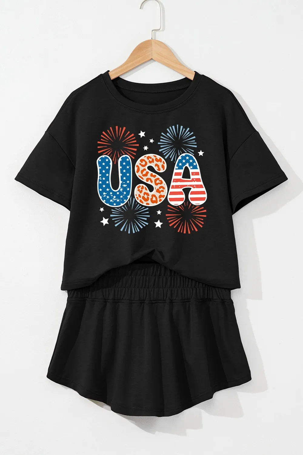 USA Graphic T-Shirt and Shorts Set, image 3