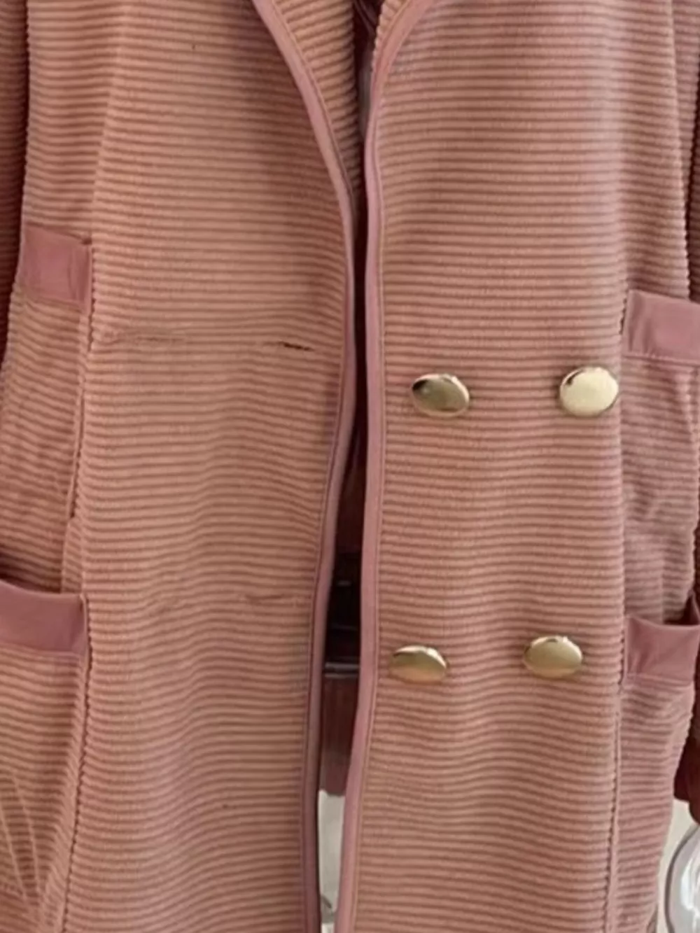 Texture Knit Double-Breasted Blazer, image 5