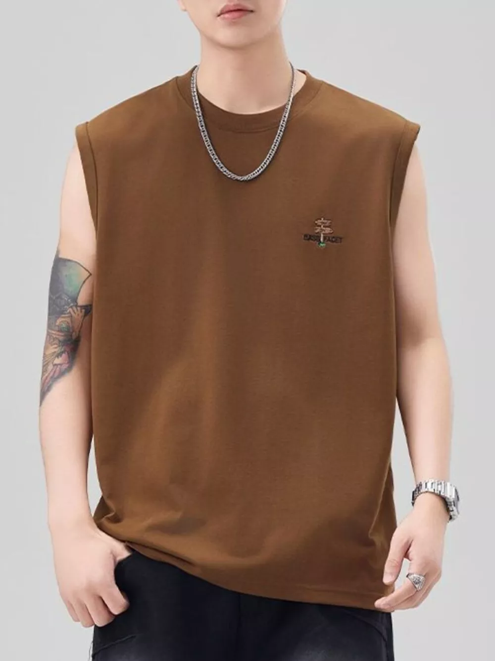Men's Plus Size Round Neck Tank, image 7