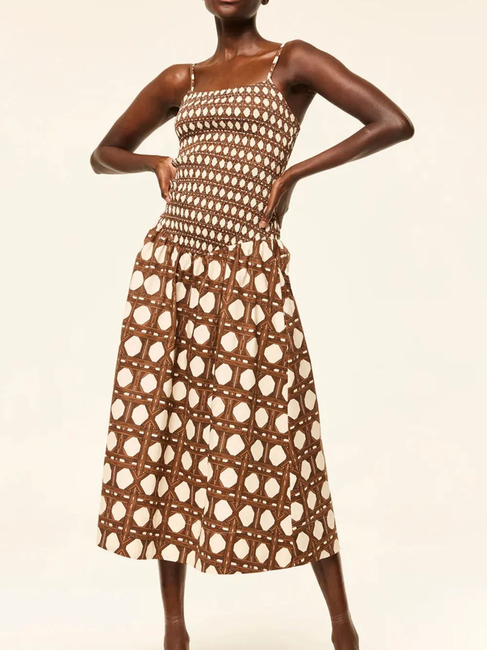 Geometric Pattern Cami Midi Dress, image 3
