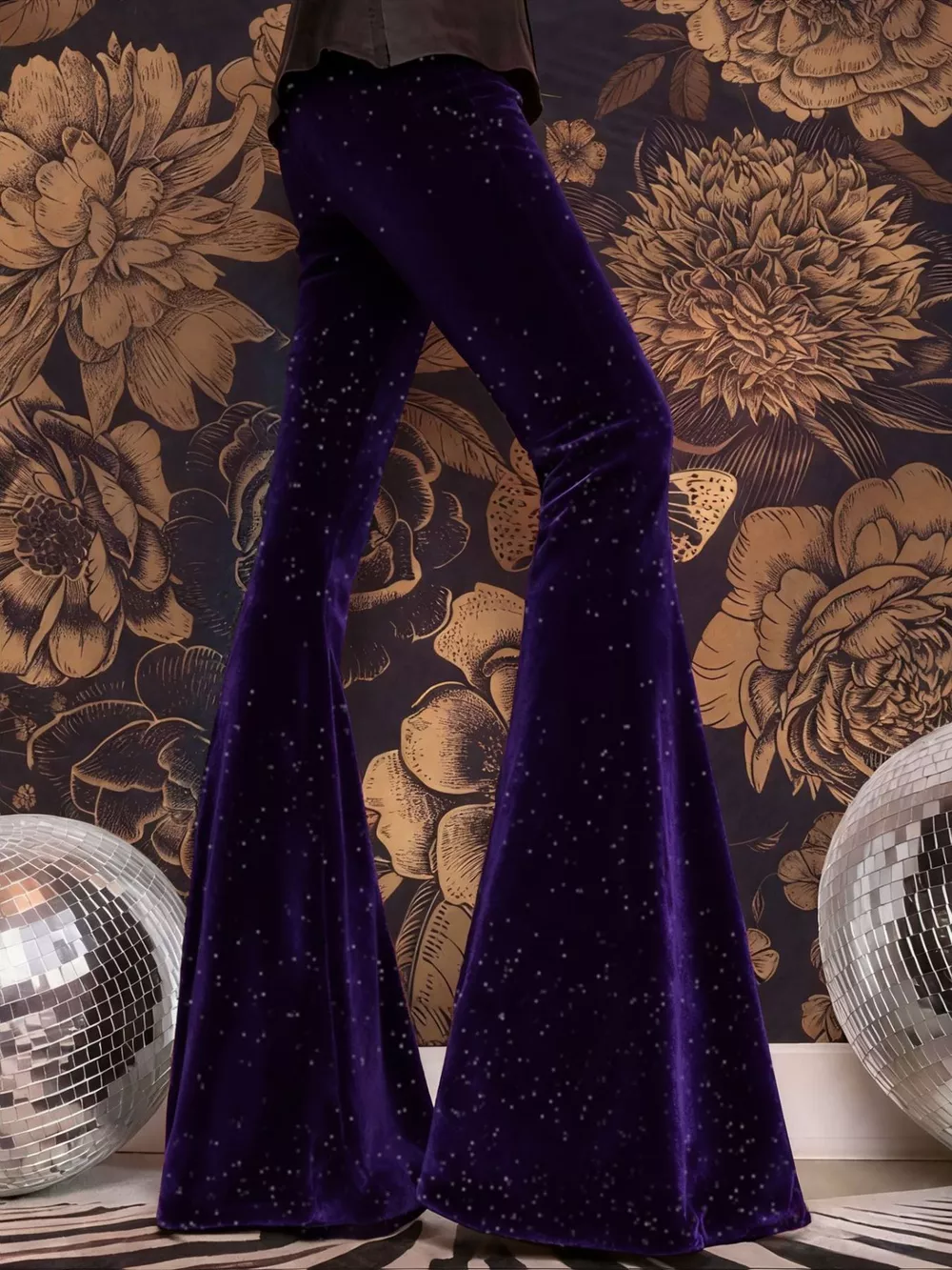 Velvet High Waist Flared Pants, image 14