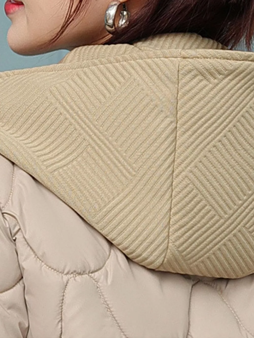 Plus Size Quilted Hooded Puffer Jacket with Snap-Button Closure, image 17