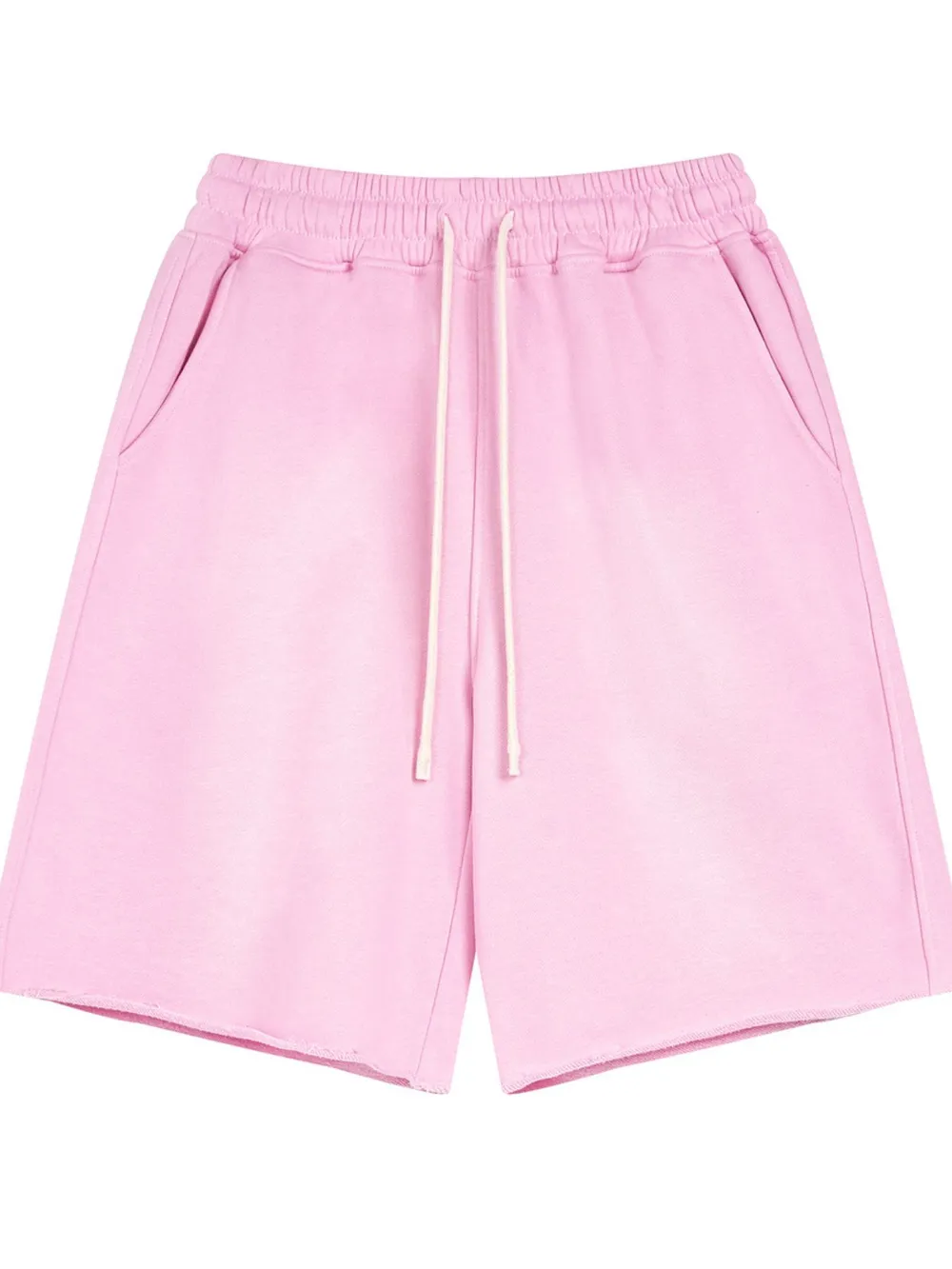Men's Raw Edge Drawstring Casual Shorts, image 6