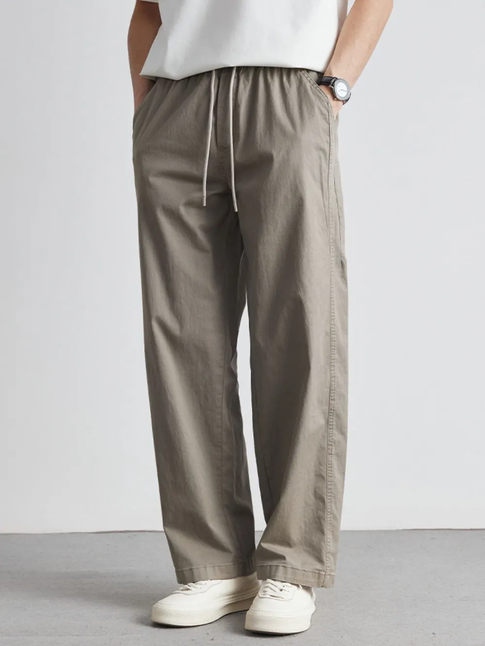 Men's Casual Drawstring Wide Leg Pants