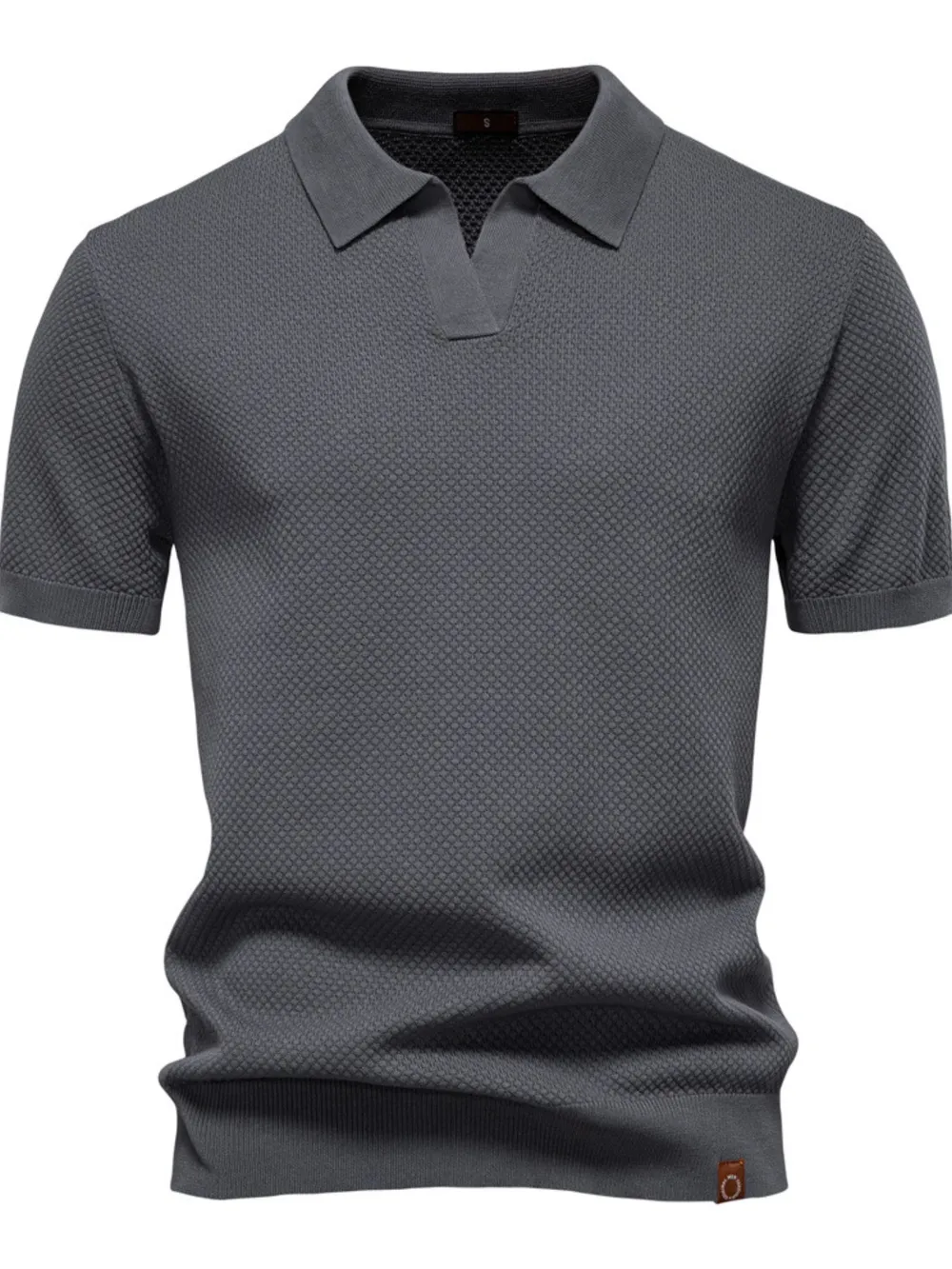 Men's Classic Textured Short Sleeve Polo Shirt, image 2