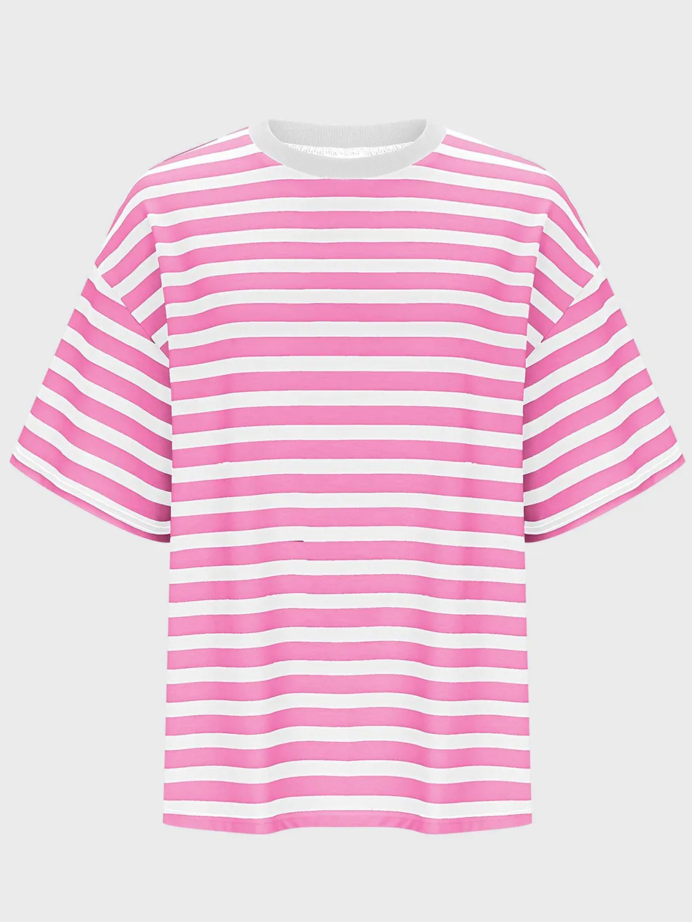 Striped Round Neck Half Sleeve T-Shirt, image 7