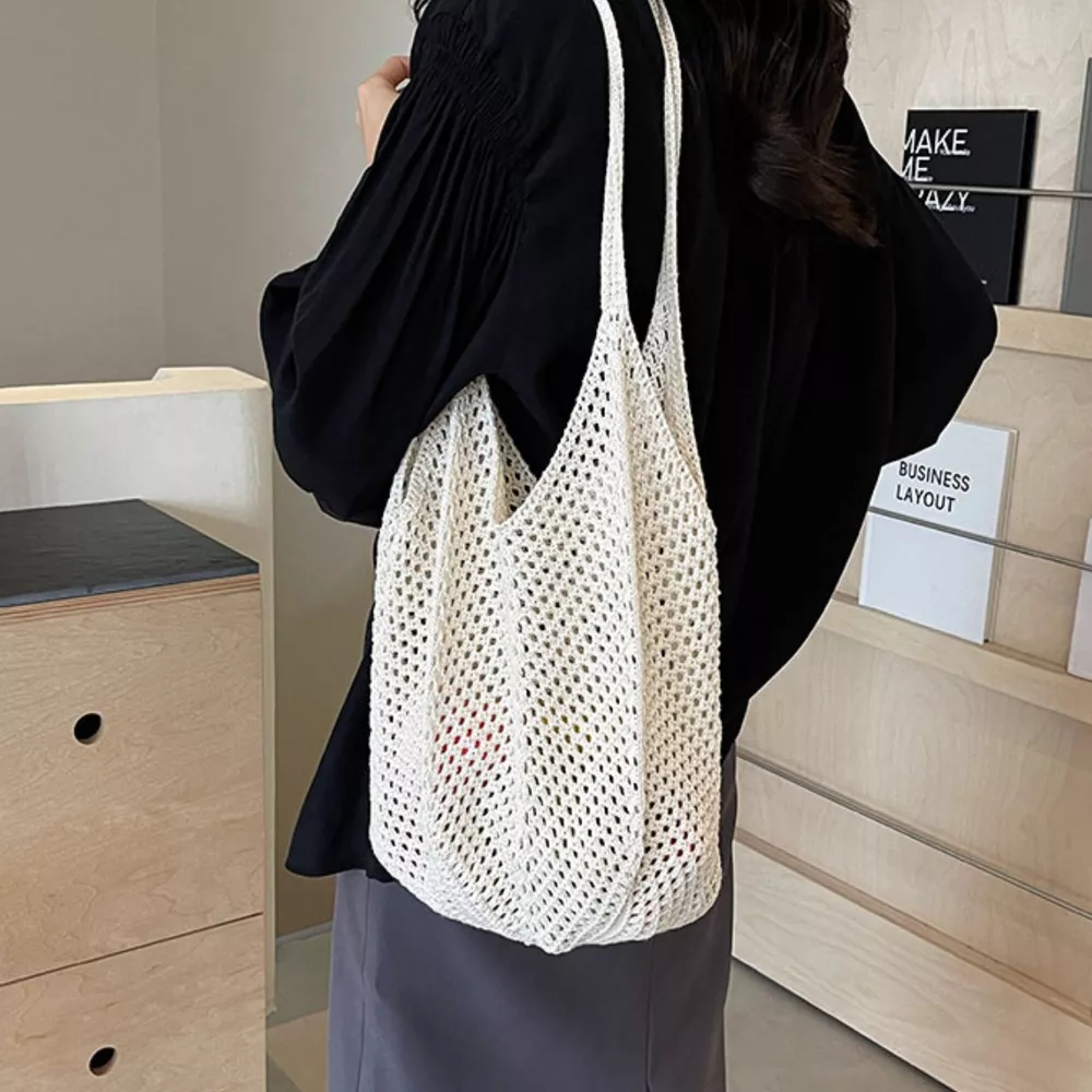 Crochet Knit Shoulder Bag, image 4