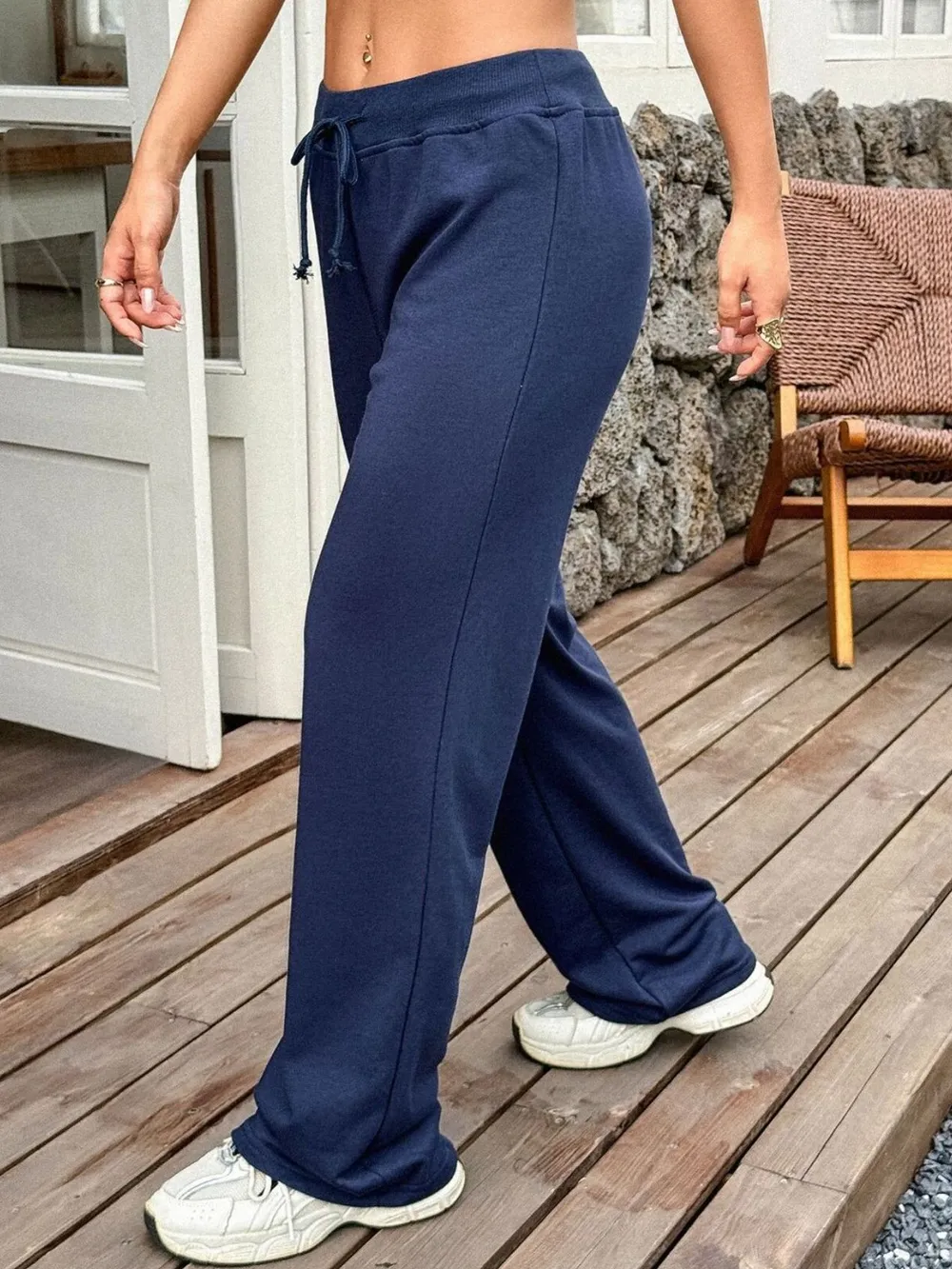 Drawstring Wide Leg Active Pants, image 4