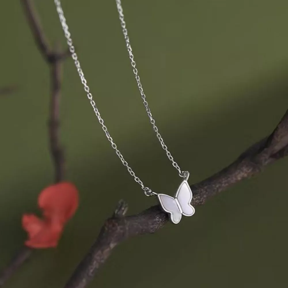 925 Sterling Silver Butterfly Pendant Necklace, image 2