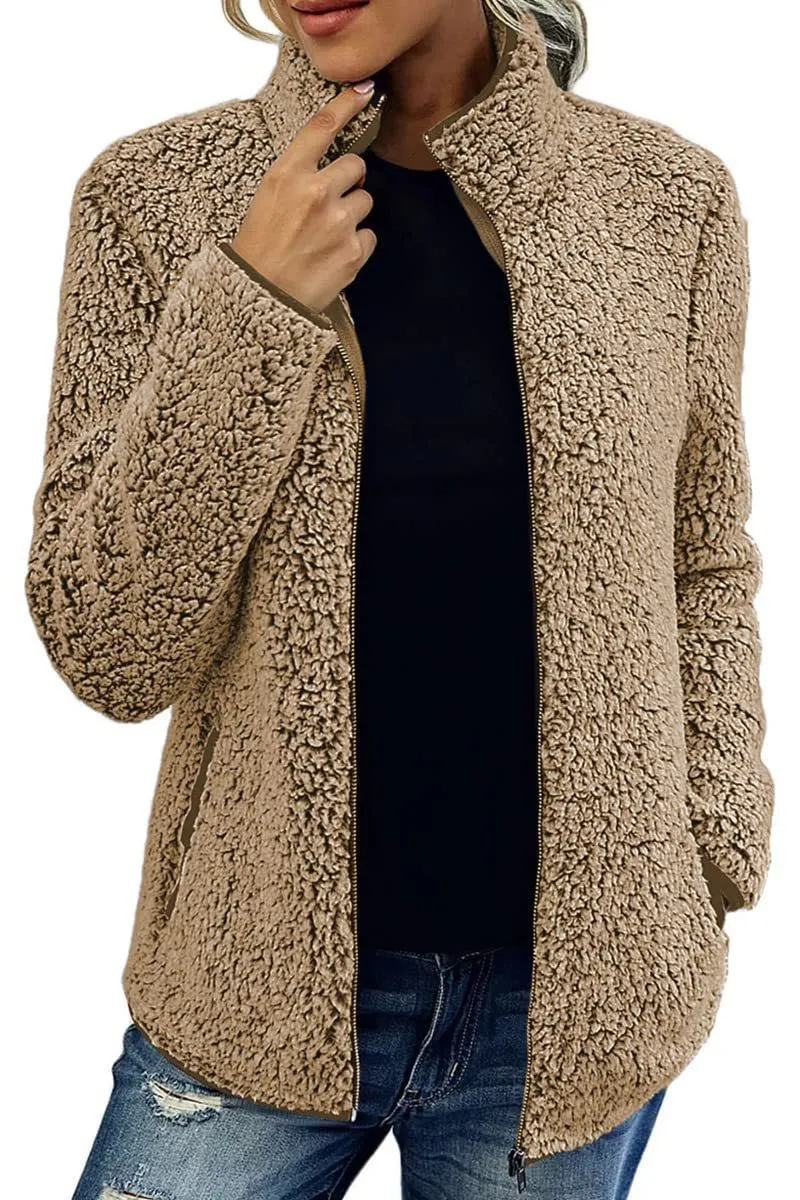 Pocketed Zip Up Turtleneck Jacket, image 4